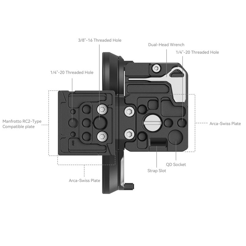 SmallRig 4300 Drehbare Horizontal-Vertikal-Montageplatte für die Canon EOS R Serie