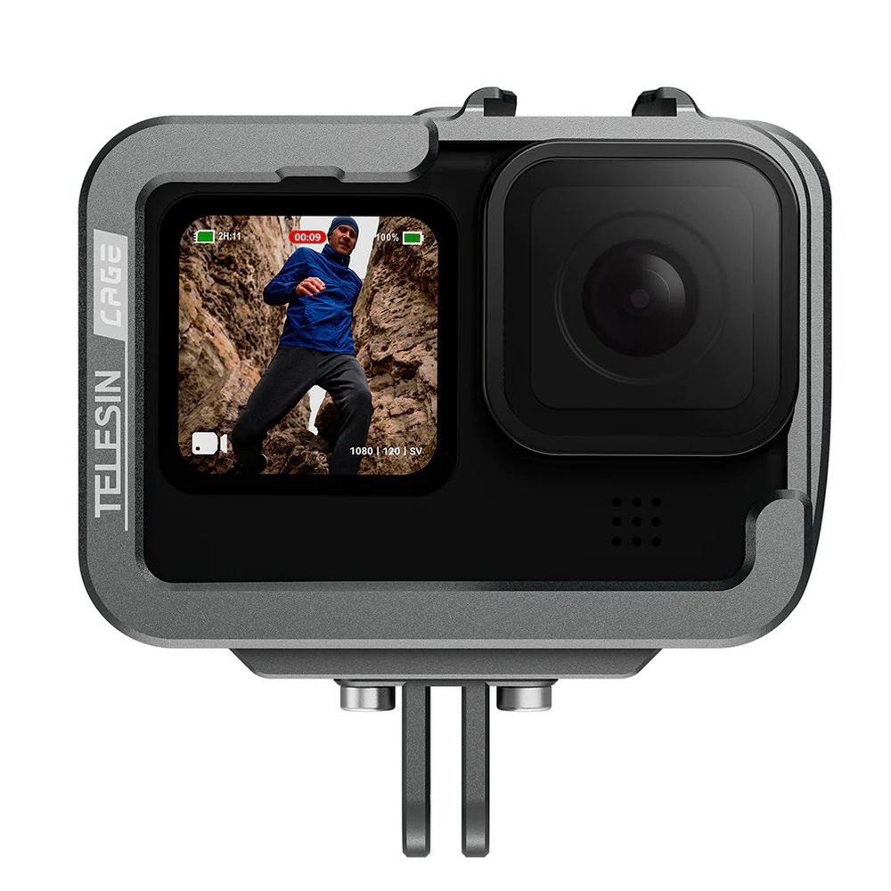 Telesin Jaula metálica para GoPro 9/10/11/12, horizontal+vertical