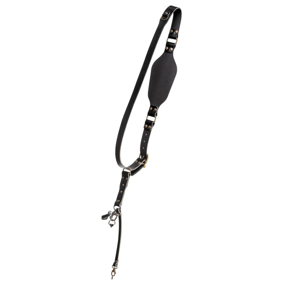 The Hantler Camera Shoulder strap Black / Brass, Large