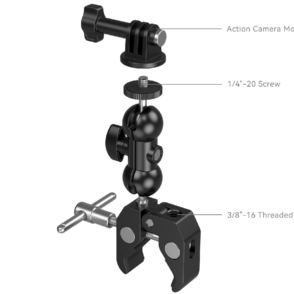 SmallRig 4373 Crab-Shaped Super Morsetto con Ballhead Magic Arm