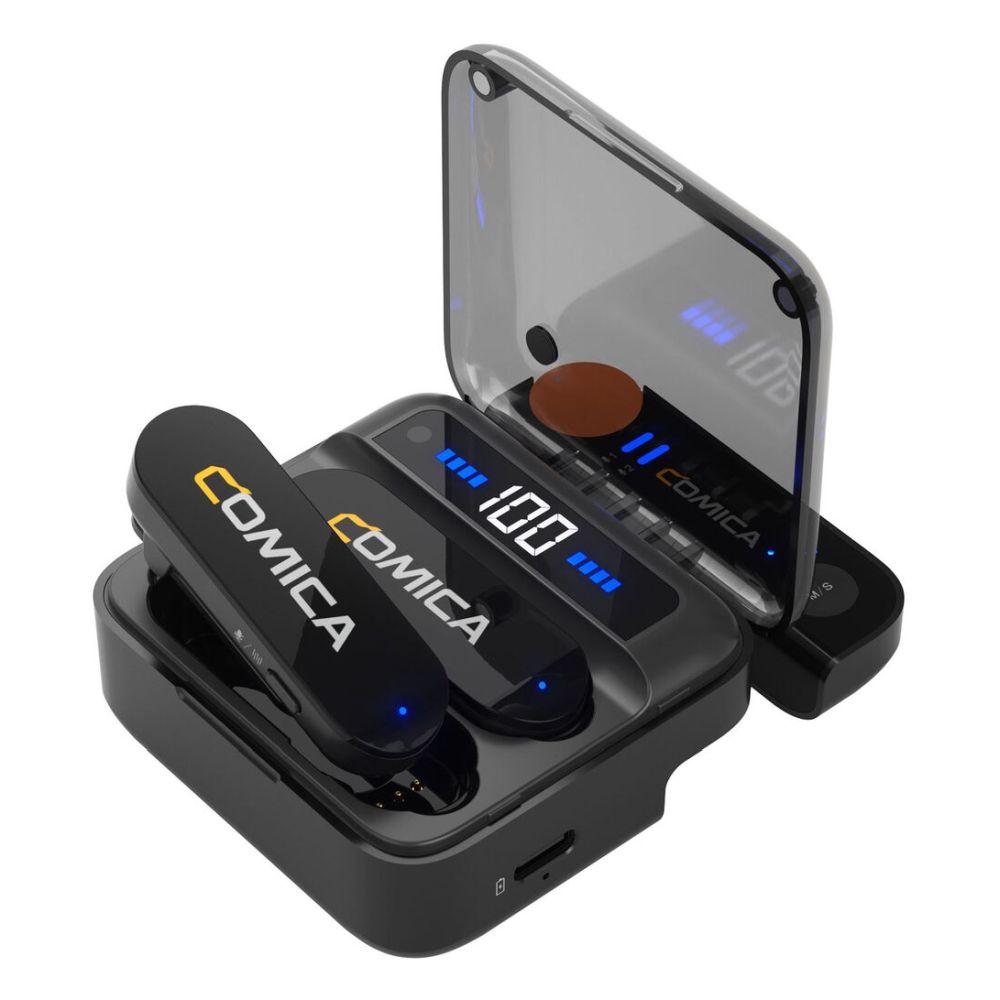 Comica Microfono wireless per smartphone 2.4GHz 2 trasmettitori USB-C