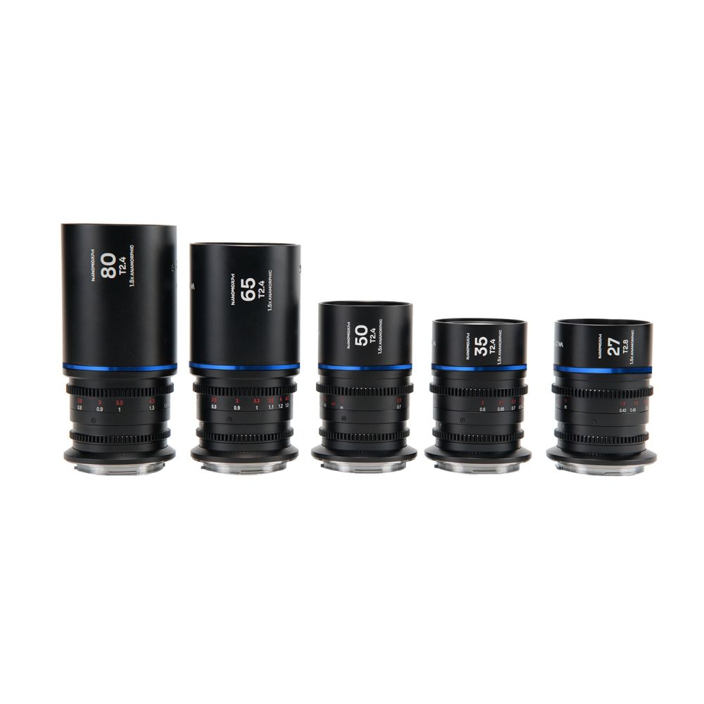 Laowa Nanomorph S35 (27,35,50,65,80mm) Ensemble (Bleu) monture L