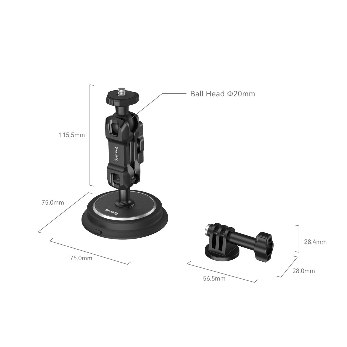 SmallRig Magic Arm Magnetic Suction Cup Mounting Support Kit per Action Cameras 4466