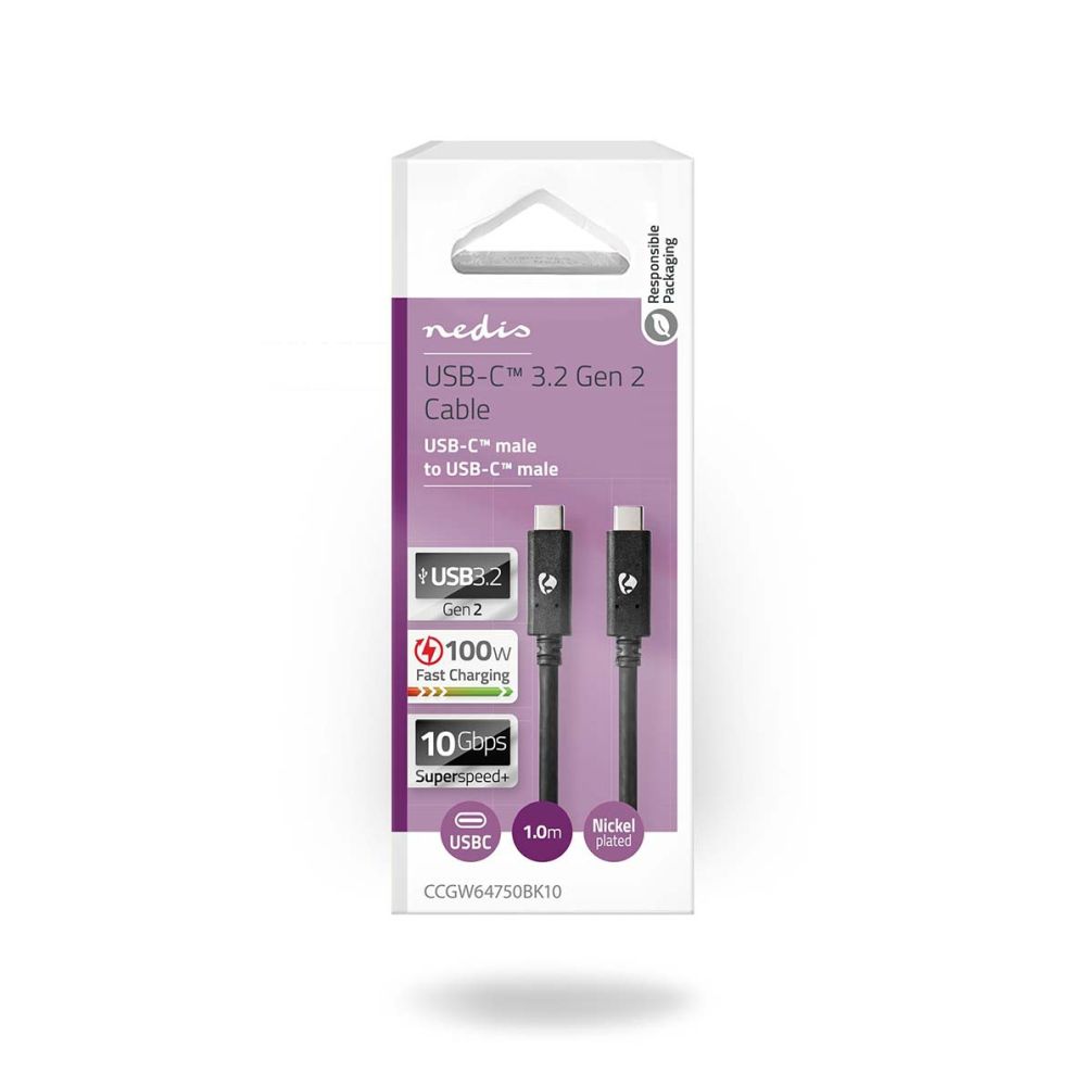 Nedis Câble USB-C 3.2 100W 1,0m noir