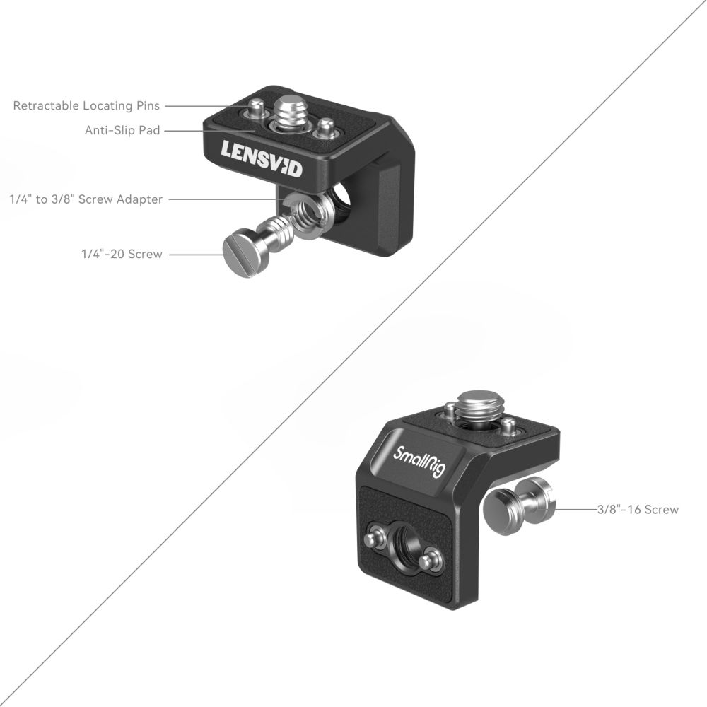 SmallRig X LensVid MD4360 Mini Kit de Plaque de Montage en Forme de L