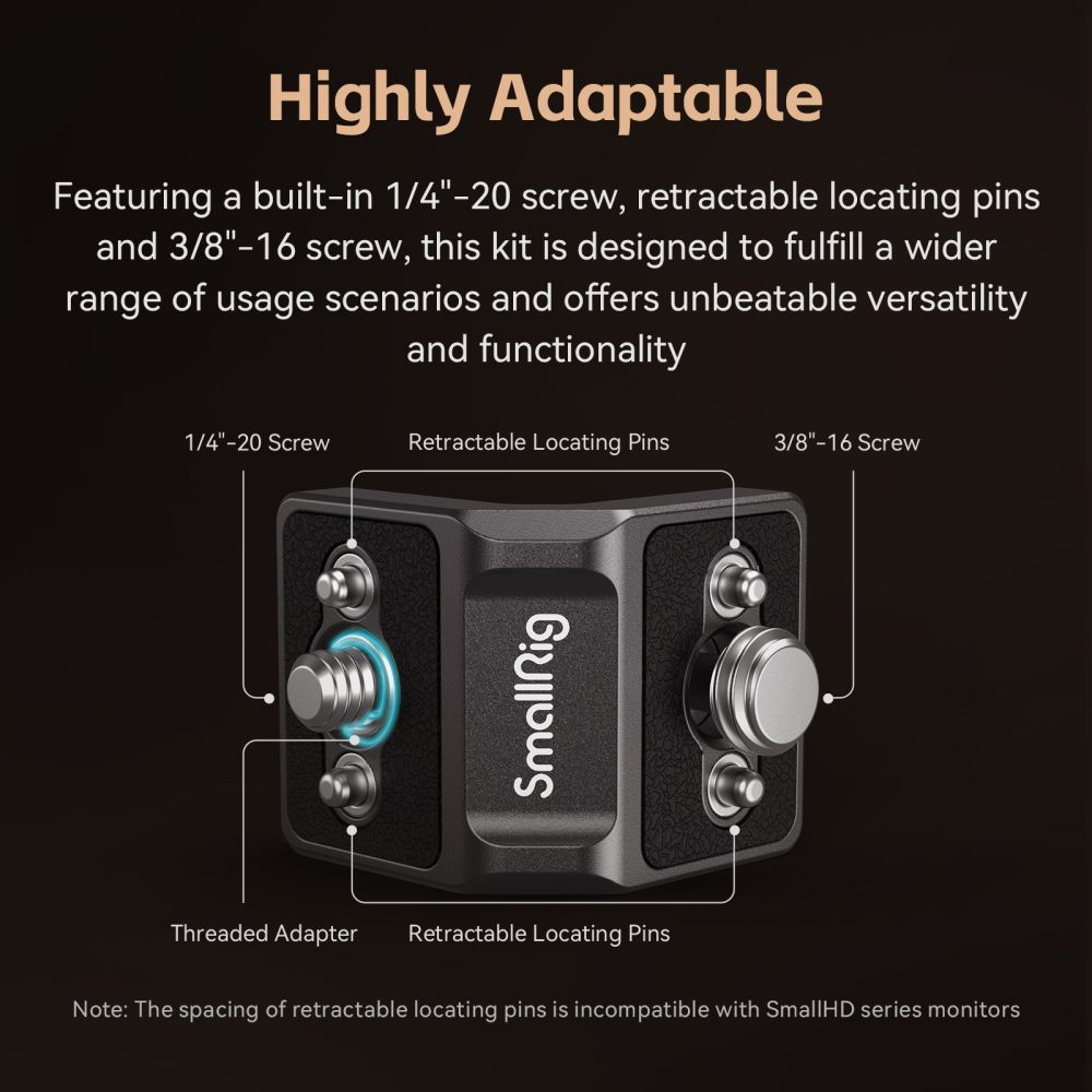SmallRig X LensVid MD4360 Mini Kit de Plaque de Montage en Forme de L