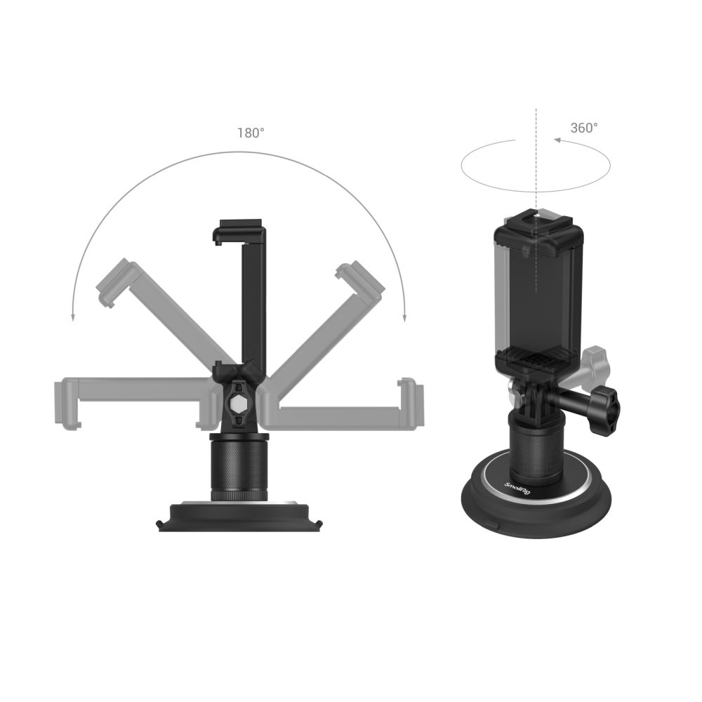 SmallRig 4347 Support de Montage à Ventouse pour Caméras d'action