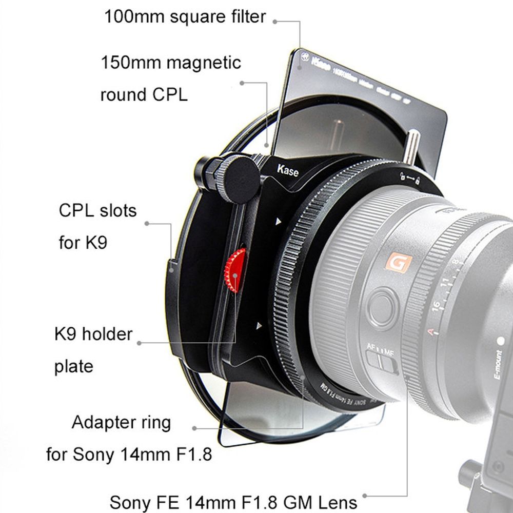 Kase K100 K9 Kit Sony 14mm f/1.8 con CPL