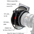 Kase K100 K9 Kit Sony 14mm f/1.8 con CPL