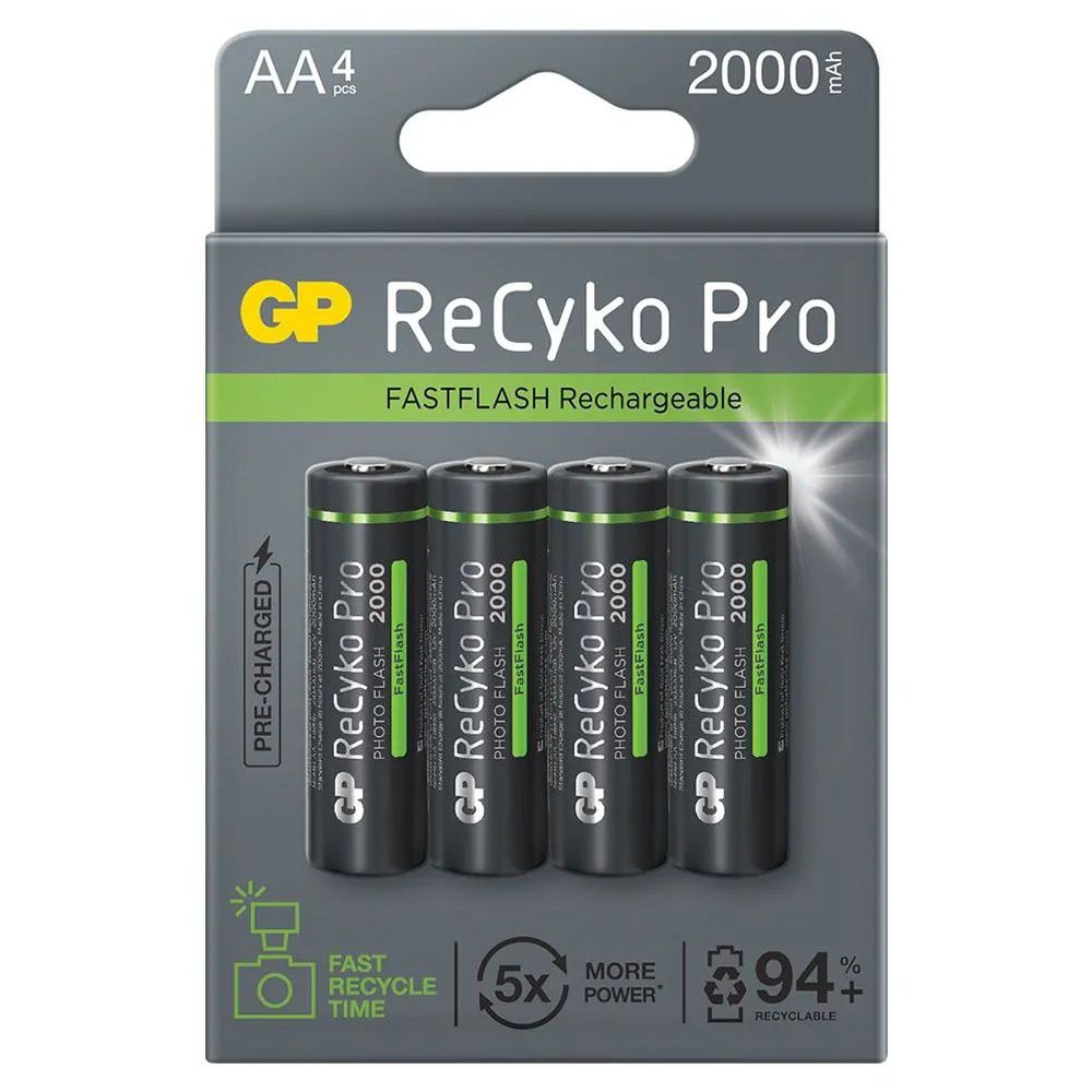 GP Photoflash 2000mAh recargable, 4 piezas