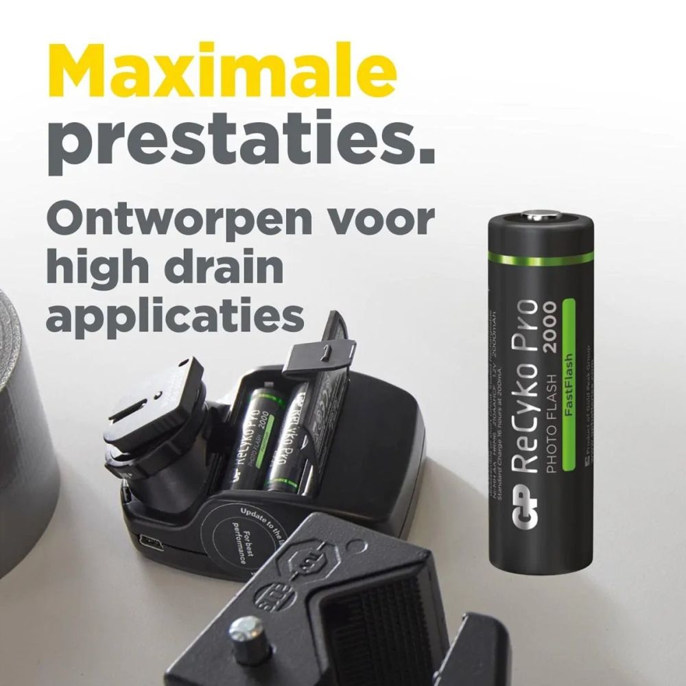 GP Photoflash 2000mAh recargable, 4 piezas