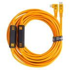 Tether Tools TetherGuard LeverLock e set di cavi, da USB-C dritto a USB-C angolato, 9,4 m, arancione ad alta visibilità