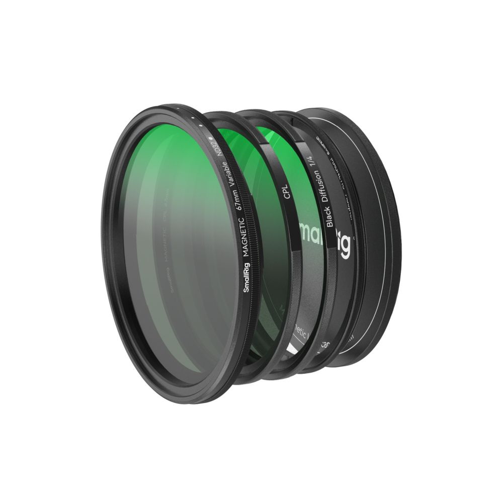 SmallRig 4726 5-in-1 Aufsteckfilter-Set VND 2-32 & CPL & 1/4 Effekt Black Mist (67mm)