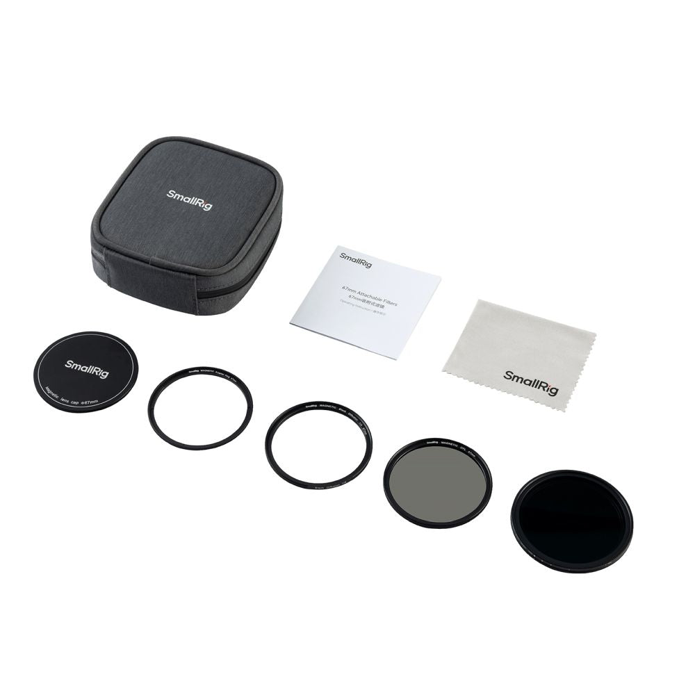 SmallRig 4726 5-in-1 Aufsteckfilter-Set VND 2-32 & CPL & 1/4 Effekt Black Mist (67mm)