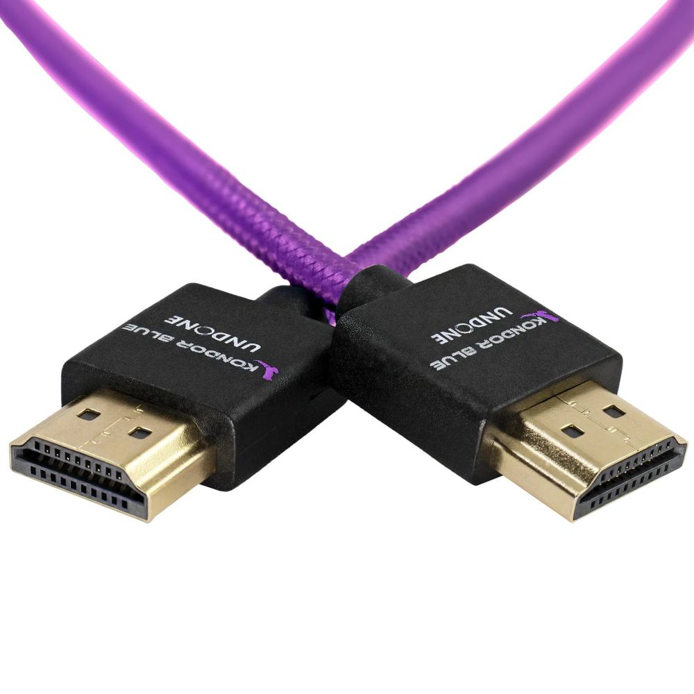 Kondor Blue Gerald Undone MK2 Cavo HDMI completo intrecciato diritto da 18", viola