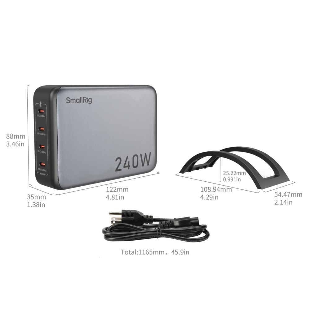 SmallRig 4752 240W 4-Port PD Power Adaptateur (EU Standard) 4752