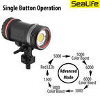 Sealife Sea Dragon 5000+ Color Boost COB LED Photo-Video Light (Incl. Tête d'éclairage, Adaptateur Flex-Connect YS & Ball Joint 1", Batterie et Chargeur)