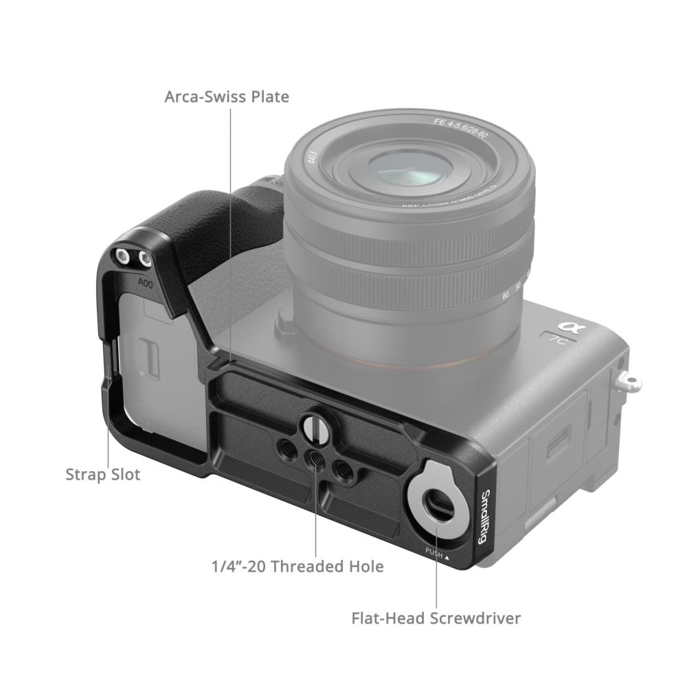 SmallRig 4797 L-Shape Mount Plate met Silicone Handle voor Sony A7C II / A7CR