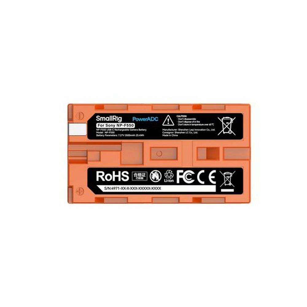 SmallRig 4971 NP-F550 USB-C Kamera-Akku orange