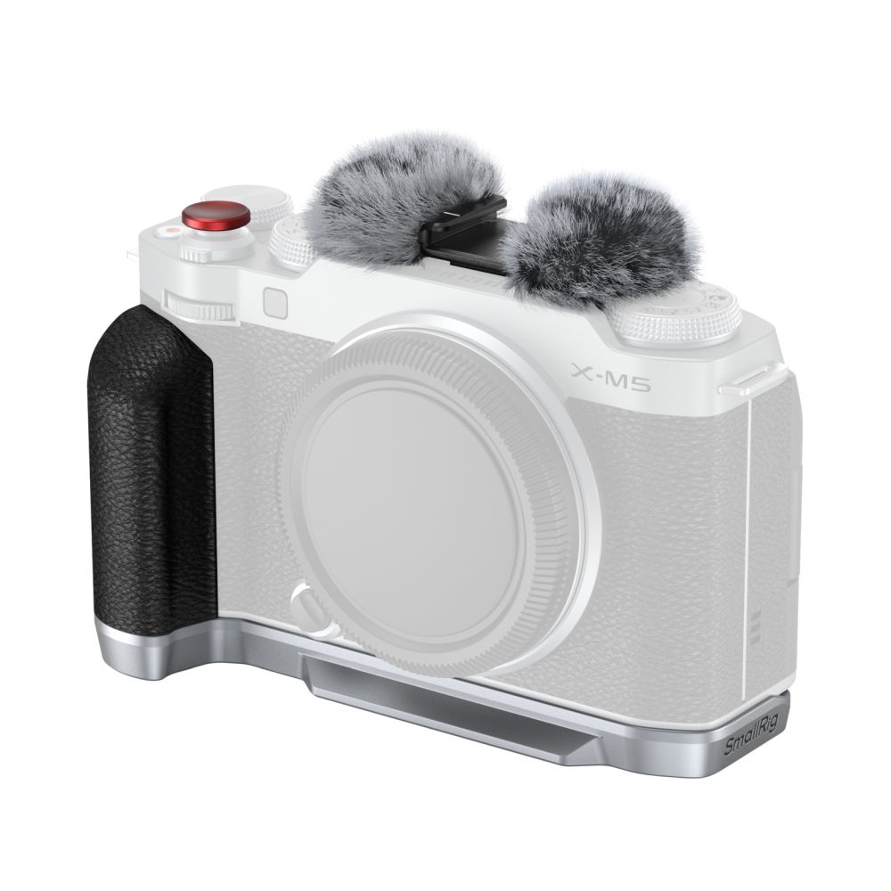 SmallRig 4875 Piastra di montaggio a L con impugnatura in silicone per Fujifilm X-M5, argento