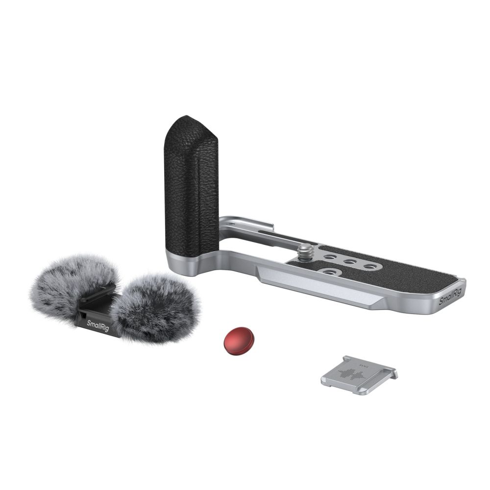 SmallRig 4875 Piastra di montaggio a L con impugnatura in silicone per Fujifilm X-M5, argento