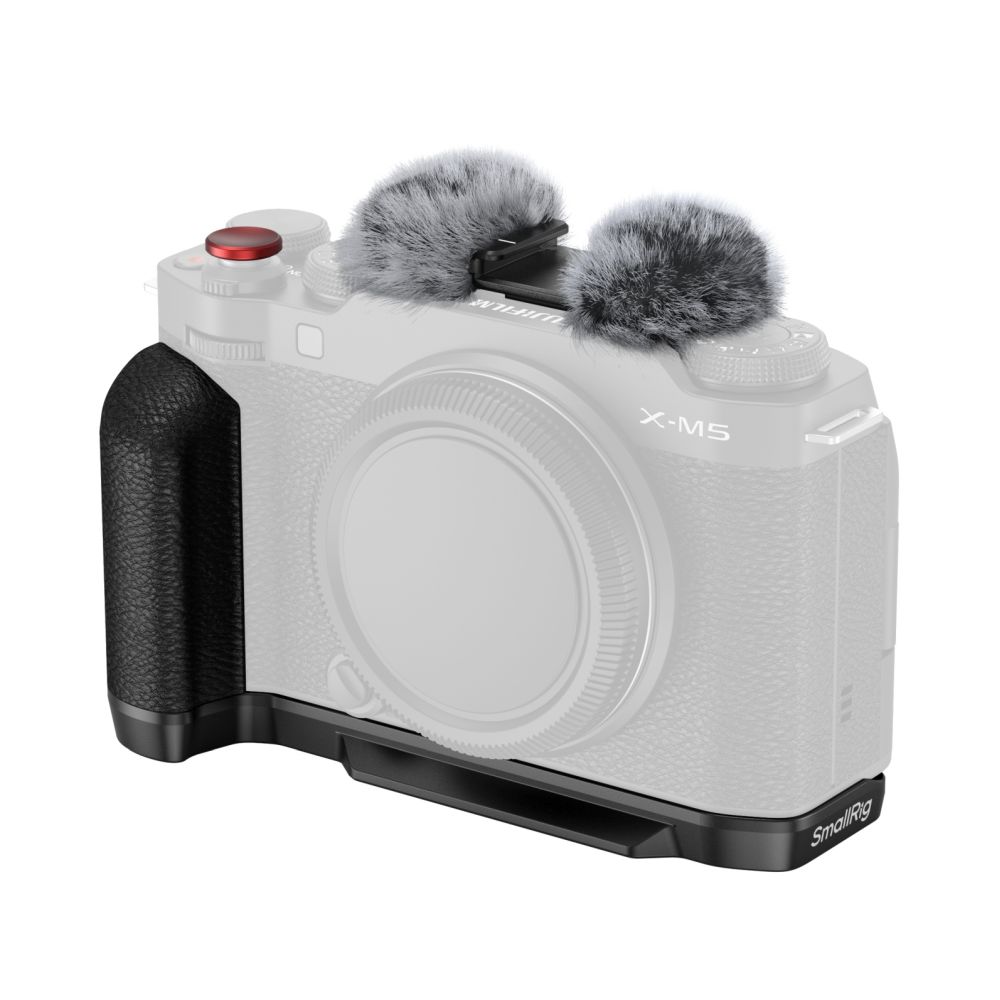 SmallRig 4876 L-förmige Montageplatte mit Silikongriff für Fujifilm X-M5, schwarz