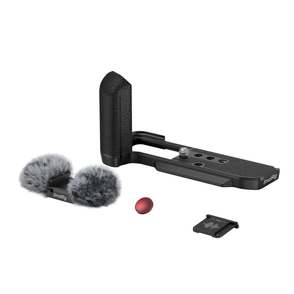 SmallRig 4876 L-förmige Montageplatte mit Silikongriff für Fujifilm X-M5, schwarz