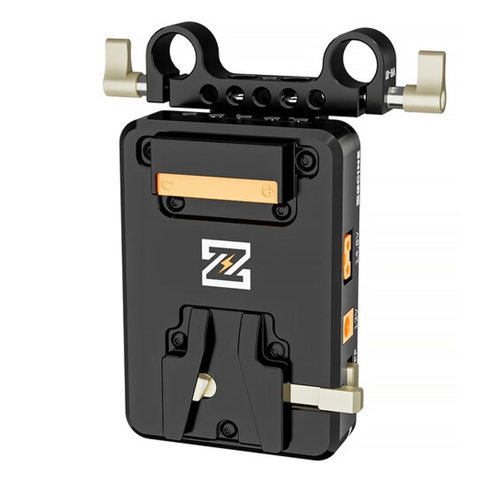 ZGCINE kippbare V-Mount Platte / Ladegerät auf 15mm Stabhalterung