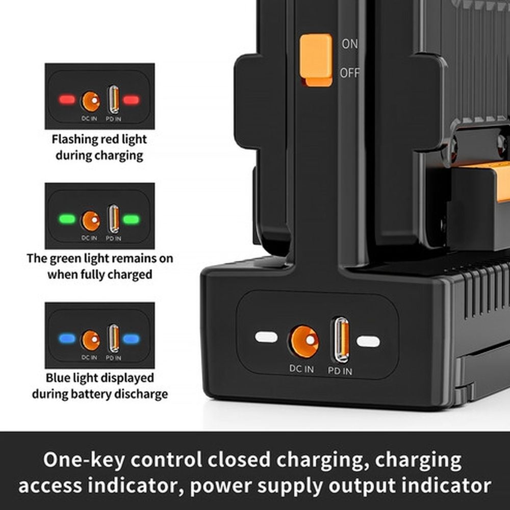 ZGCINE V-Mount Chargeur Double avec commutation à chaud