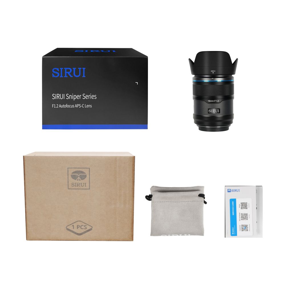 Sirui Sniper 16mm F1.2 APS-C/S35 Auto-Focus Objectif (E Monture, Noir, en Carbone Fiber)