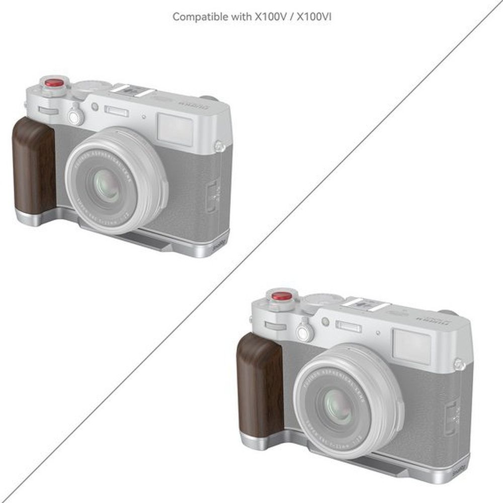 SmallRig 4804 Poignée en bois en forme de L pour Fujifilm X100VI / X100V, argenté
