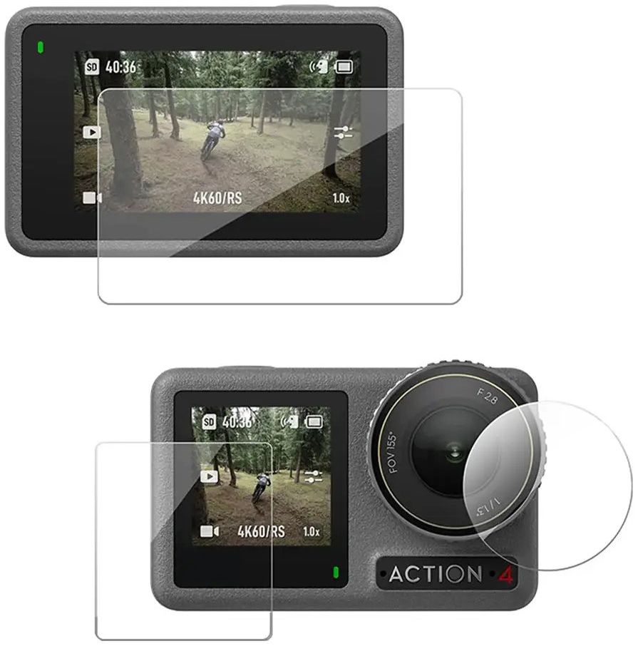 Telesin Juego Protector Pantalla Vidrio DJI Acción 3/4 - Extrafino