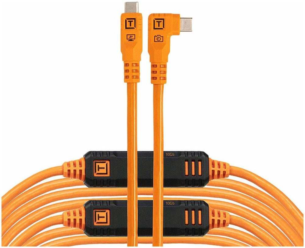 Tether Tools TetherPro Optima 10G USB-C, 9,4 m (31'), recto a la derecha naranja