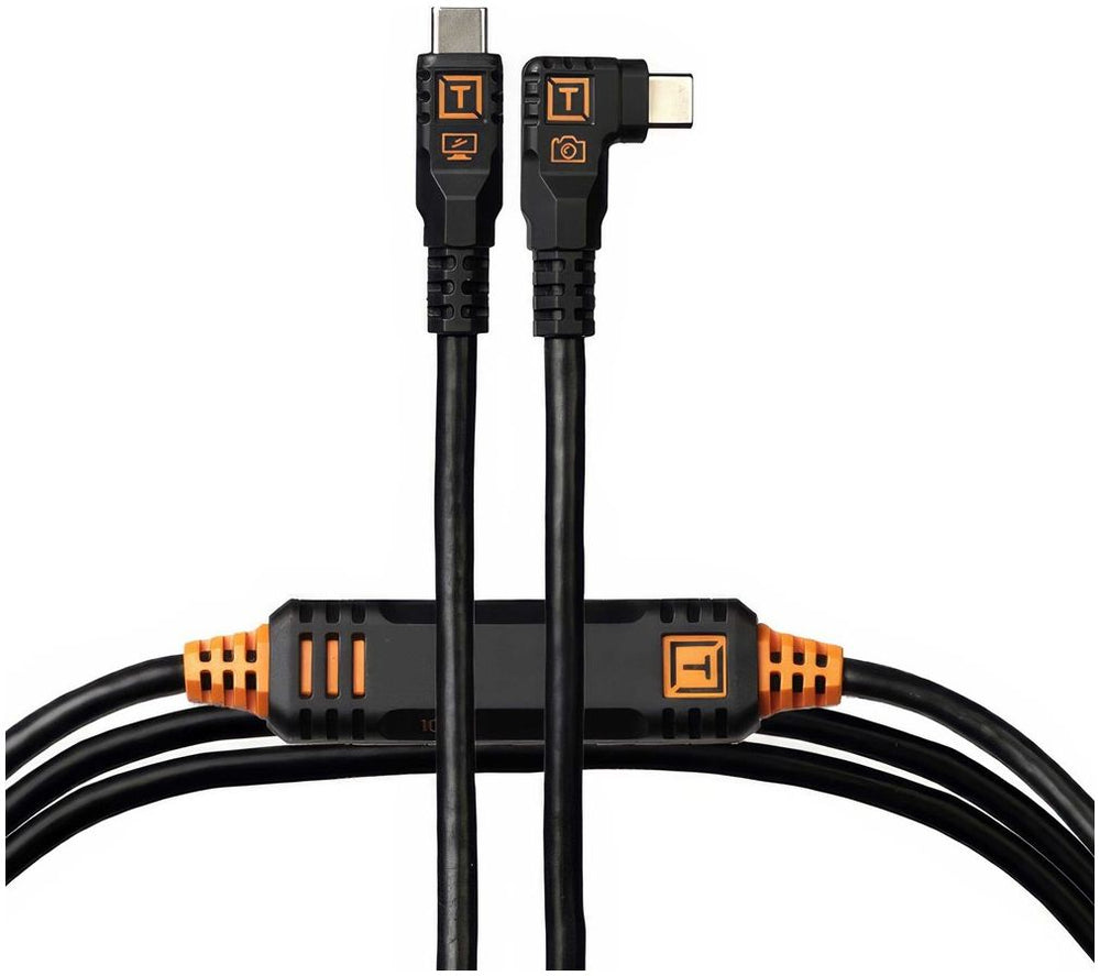 Tether Tools TetherPro Optima 10G USB-C, 4,6 m (15'), recto a derecha negro