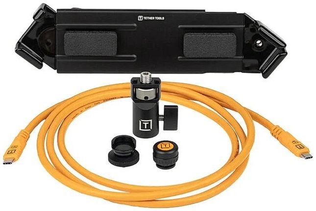 Tether Tools Kit de sujeción móvil TetherPro Optima 10G, 1,8 m (6'), naranja recto, soporte de rosca grande AeroTab