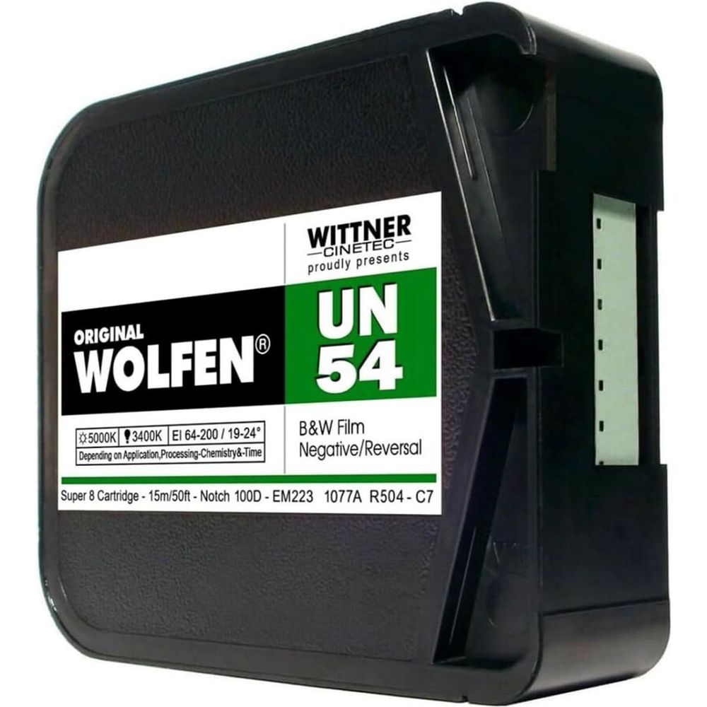 WOLFEN UN54 B+W Película Neg.Super 8, 15 m ISO 64-200