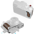 SmallRig 5265 Placa de montaje en forma de L con asa de madera para Fujifilm GFX 100RF (plateada)