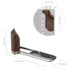SmallRig 5265 Placa de montaje en forma de L con asa de madera para Fujifilm GFX 100RF (plateada)