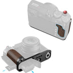 SmallRig 5266 Placa de montaje en forma de L con asa de madera para Fujifilm GFX 100RF (negro)