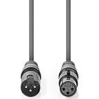 Nedis XLR 3-Pin Stecker-Buchse Kabel 3m