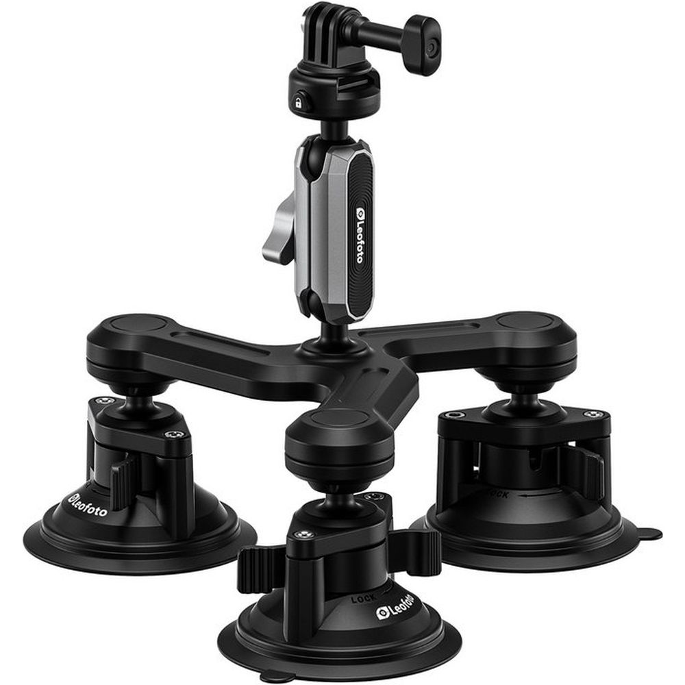 Leofoto LAC-05 Soporte de 3 ventosas para cámara de acción