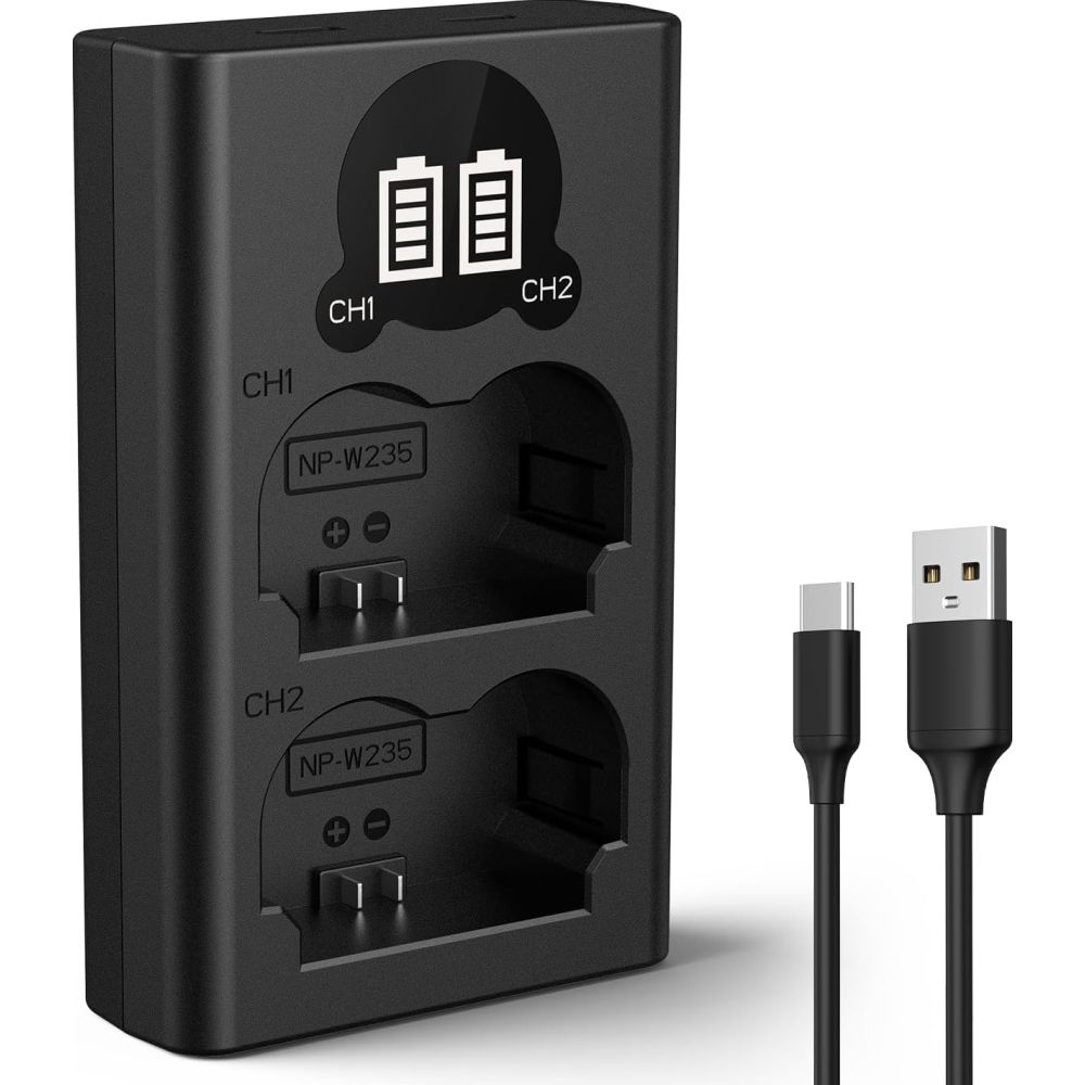 K&F Concept NP-W235 Dual Battery Charger USB-C with display