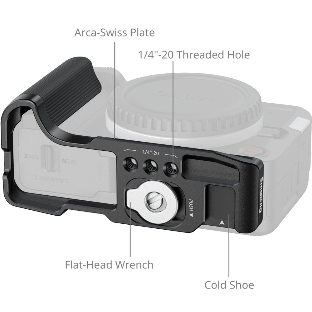 SmallRig 5429 L-Shaped Mount Plate met Handle voor Canon EOS R50 V, black