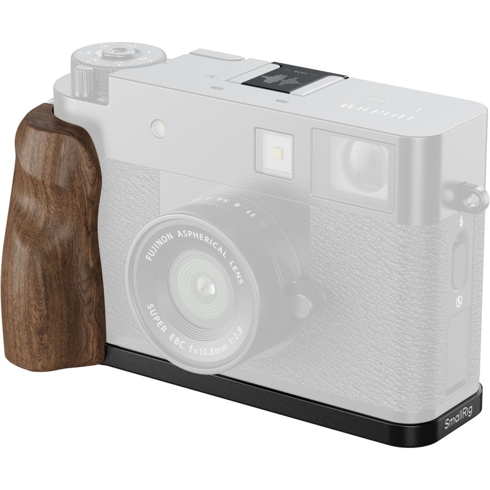 SmallRig 5224 L-förmige Montageplatte mit Holzgriff für FUJIFILM X halb, schwarz