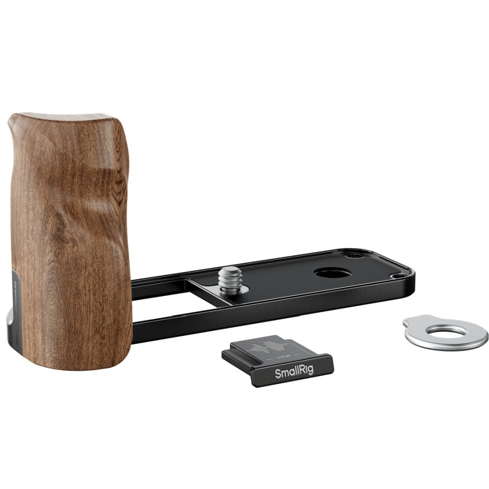 SmallRig 5224 L-förmige Montageplatte mit Holzgriff für FUJIFILM X halb, schwarz