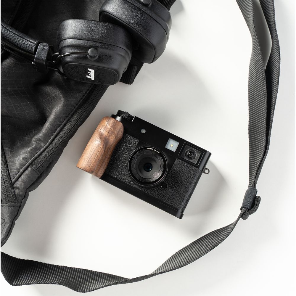 SmallRig 5224 L-förmige Montageplatte mit Holzgriff für FUJIFILM X halb, schwarz