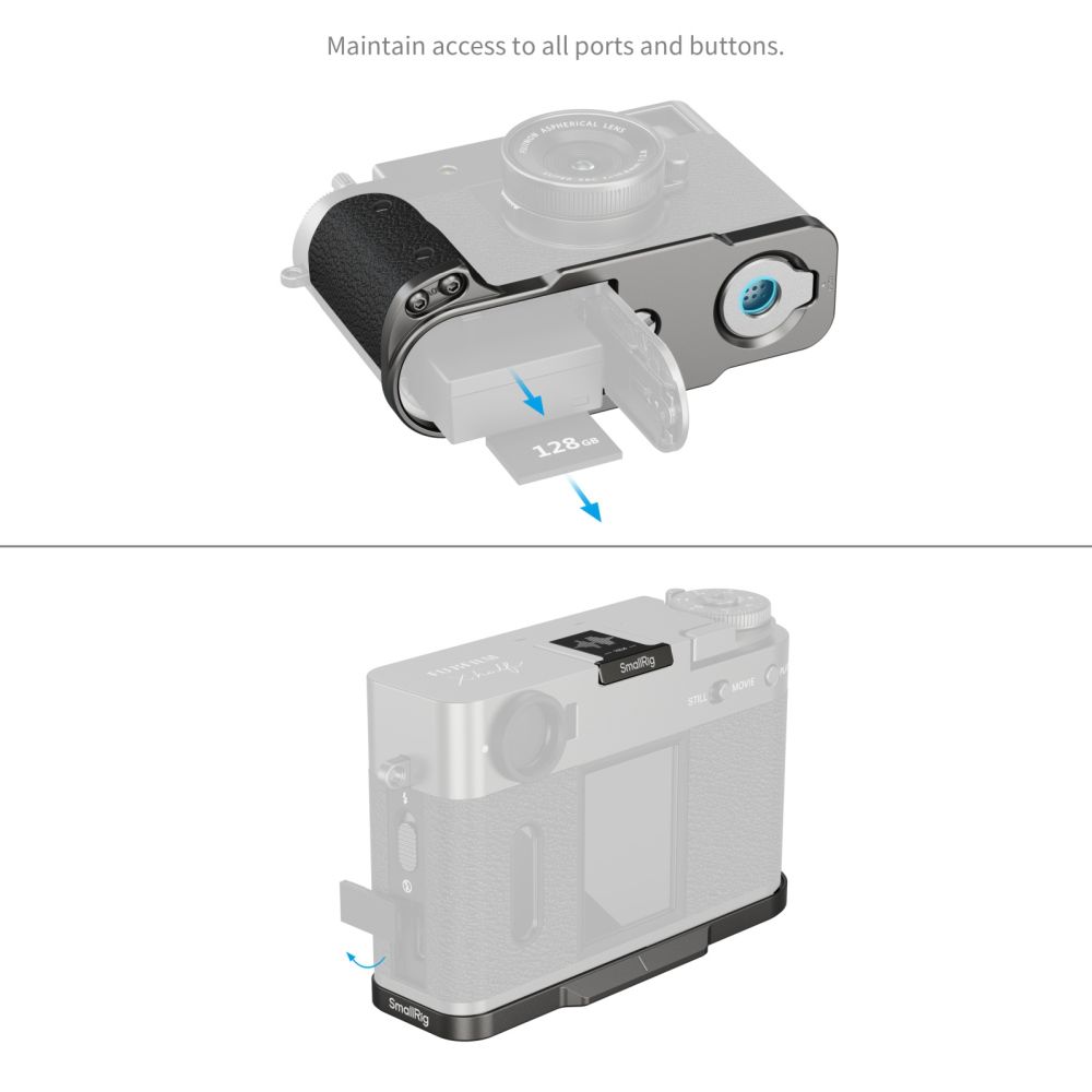 SmallRig 5217 L-förmige Montageplatte mit Silikongriff für FUJIFILM X halb, anthrazit