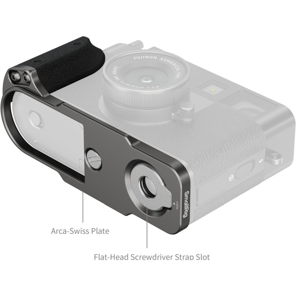 SmallRig 5217 L-förmige Montageplatte mit Silikongriff für FUJIFILM X halb, anthrazit