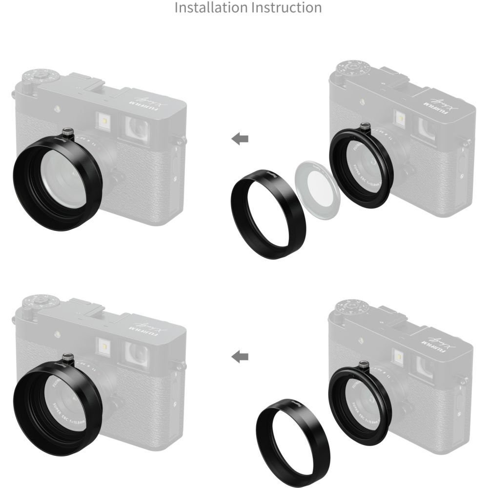 SmallRig 5215 Parasol para FUJIFILM X medio, negro