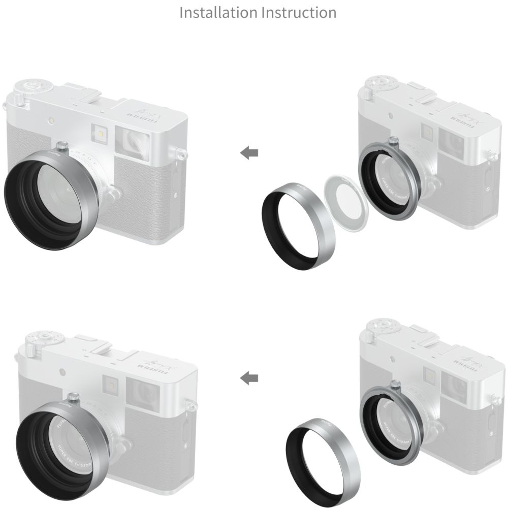 SmallRig 5393 Parasol para FUJIFILM X medio, plateado